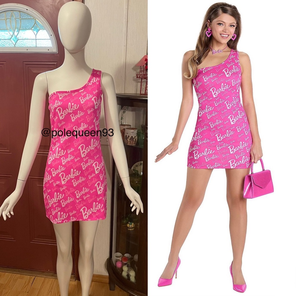 New Spirit Halloween Adult Classic Barbie Bodycon Dress Costume Size Small Pink